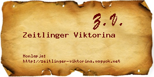 Zeitlinger Viktorina névjegykártya